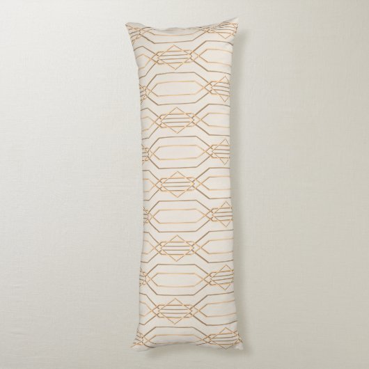 Art Deco Linnen & Goud Lichaamskussen (Achterkant (Verticaal))