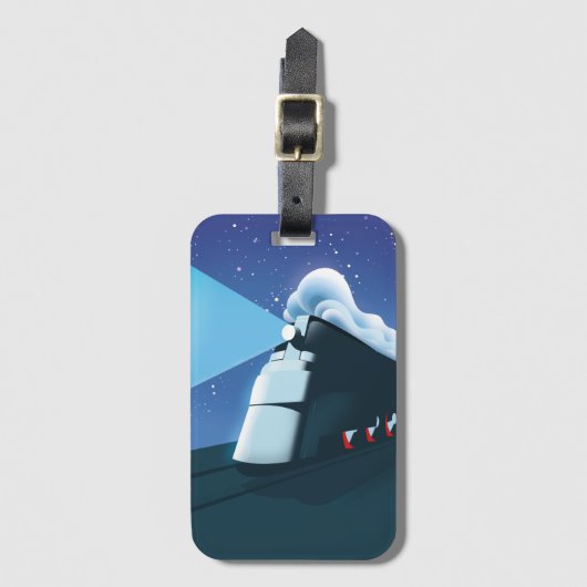 Art Deco-locomotief Bagagelabel (Voorkant (verticaal))