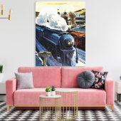 Art Deco Locomotief Baltimore en Ohio Canvas Afdruk (Insitu (Woonkamer))