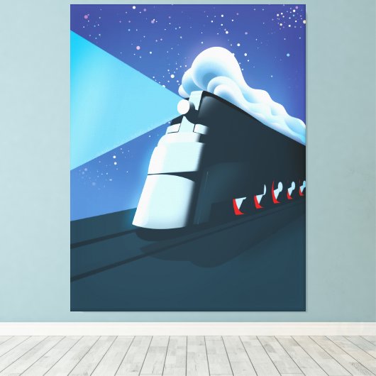Art Deco-locomotief Canvas Afdruk (Insitu (Houten vloer))
