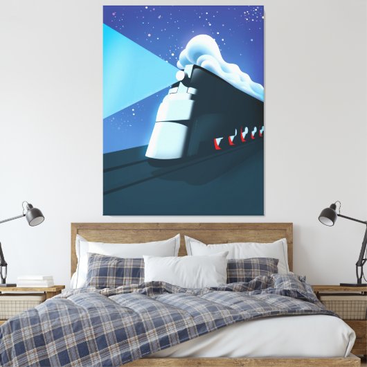 Art Deco-locomotief Canvas Afdruk (Insitu (Slaapkamer))