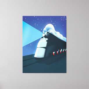 Art Deco-locomotief Canvas Afdruk