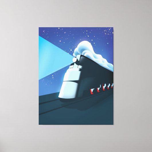 Art Deco-locomotief Canvas Afdruk (Voorkant)