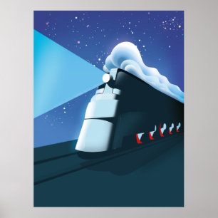Art Deco-locomotief Poster
