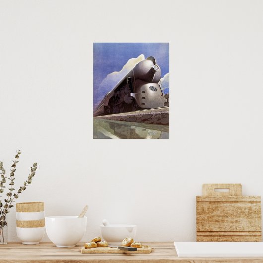 art. deco-locomotieven poster (Keuken)