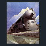 art. deco-locomotieven poster<br><div class="desc">Dit is een digitaal verbeterde afdruk van een Dreyfuss genaamd J-3a Hudson locomotief schilderij die werd gebruikt op de New York Central-advertenties en in 1938 werd geschilderd door Leslie Ragan.</div>