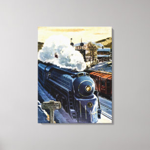 Art Deco Locomotive Baltimore and Ohio Canvas Afdruk