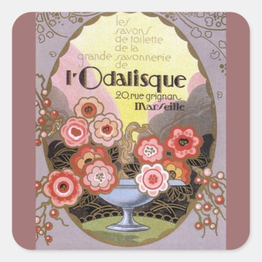 Art Deco l'Odalisque Perfume Label (Voorkant)