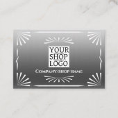 Art Deco Logo Silver Visitekaartje (Voorkant)
