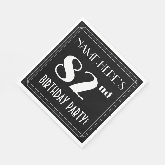 Art Deco-look 82e verjaardag met aangepaste naam Servet (Hoek)