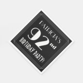 Art Deco-look 92e verjaardag met aangepaste naam Servet (Hoek)