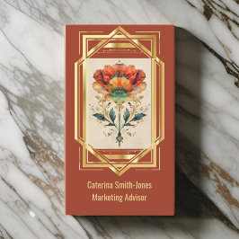 Art Deco look ingelijst Poppy Elegant  Visitekaartje