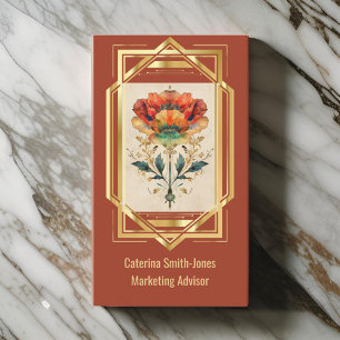 Art Deco look ingelijst Poppy Elegant  Visitekaartje