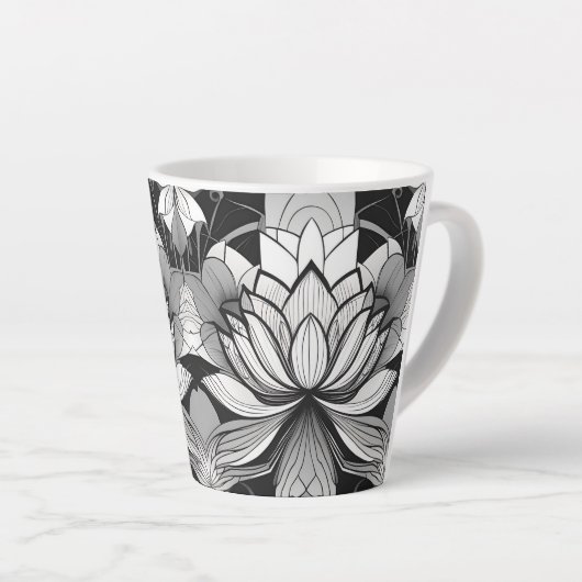 Art Deco Lotus 12oz Mok (Rechterhoek)
