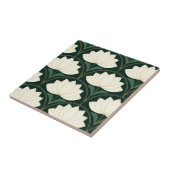 Art Deco Lotus Bloemen op Gouden Fans Tegeltje (Zijkant)