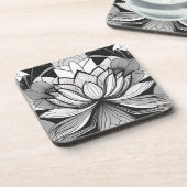 Art Deco Lotus Coaster Set Bier Onderzetter (Linkerzijde)