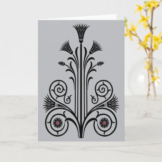 Art Deco Lotus (Egyptisch) Kaart (Gele Bloem)