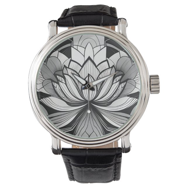 Art Deco Lotus eWatch Horloge (Voorkant)
