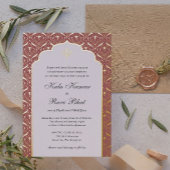 Art Deco Lotus Goud Bloemen Bruiloft Folie Uitnodiging