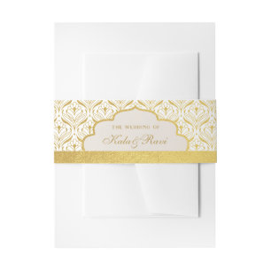 Art Deco Lotus Goud Bloemen Uitnodigingen Wikkel