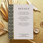 Art Deco Lotus Goud Bruiloft Details Behuizing Kaa Folie Uitnodiging Briefkaart