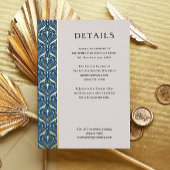 Art Deco Lotus Goud Bruiloft Details Behuizing Kaa Folie Uitnodiging Briefkaart