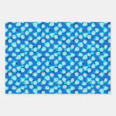 Art Deco Lotus Pattern, Turquoise & Cobalt Blue Inpakpapier Vel (Voorkant 3)