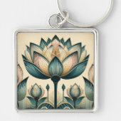 Art Deco Lotus Sleutelhanger (Voorkant)
