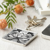 Art Deco Lotus Sleutelhanger (Zijkant)