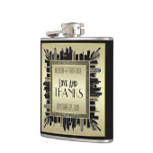 Art Deco Love and Bedankt Wedding Champagne Gold G Heupfles (Links)