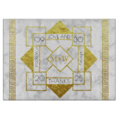 Art Deco Love and Bedankt Wedding Marble Gold Foil Snijplank (Voorkant)