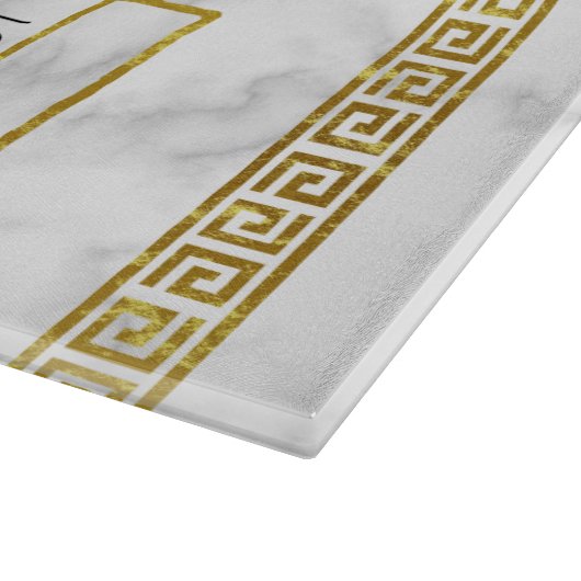 Art Deco Love and Bedankt Wedding Marble Gold Foil Snijplank (Hoek)