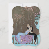 Art Deco Love, Fireworks Engagement Party Kaart (Voorkant)