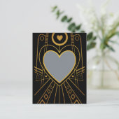 Art Deco Love Heart Border Briefkaart (Staand voorkant)