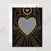 Art Deco Love Heart Border Briefkaart (Voorkant / Achterkant)