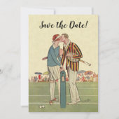  Art Deco Love Romance Tennis Save the Date Kaart (Voorkant)
