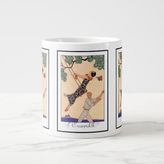  Art Deco Love, The Swing by George Barbier Grote Koffiekop (Voorkant)