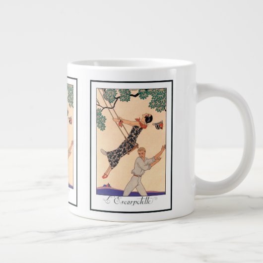 Art Deco Love, The Swing by George Barbier Grote Koffiekop (Rechts)