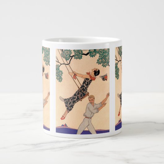  Art Deco Love, The Swing by George Barbier Grote Koffiekop (Voorkant)