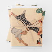  Art Deco Love, The Swing by George Barbier Inpakpapier Vel (In situ)