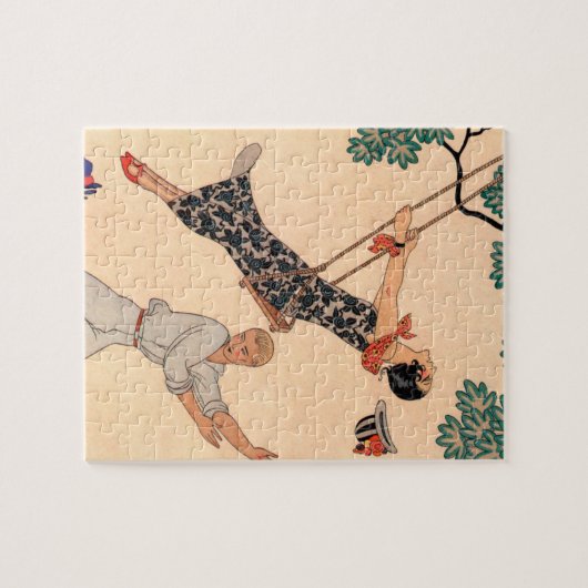  Art Deco Love, The Swing by George Barbier Legpuzzel (Horizontaal)