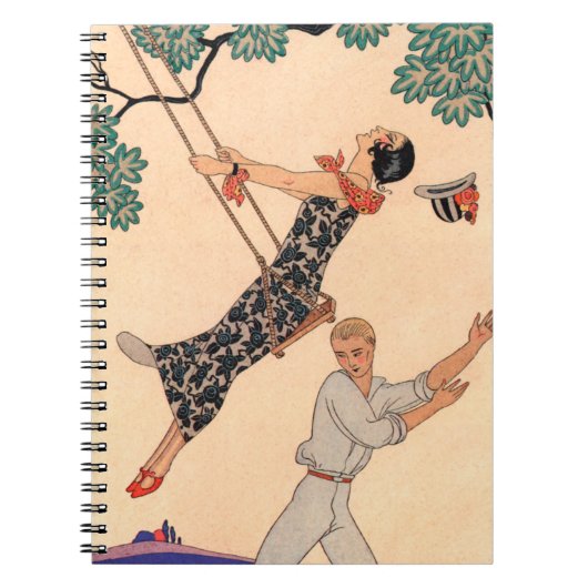  Art Deco Love, The Swing by George Barbier Notitieboek (Voorkant)