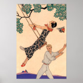 Art Deco Love, The Swing by George Barbier Poster (Voorkant)