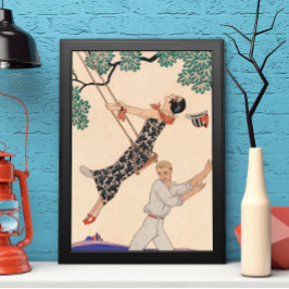  Art Deco Love, The Swing by George Barbier Poster