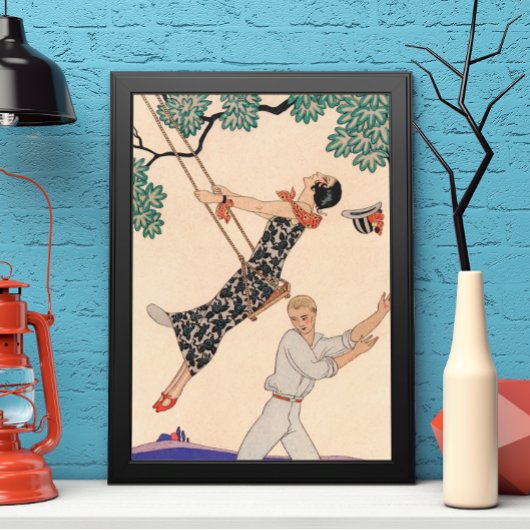 Art Deco Love, The Swing by George Barbier Poster