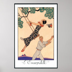 Art Deco Love, The Swing by George Barbier Poster