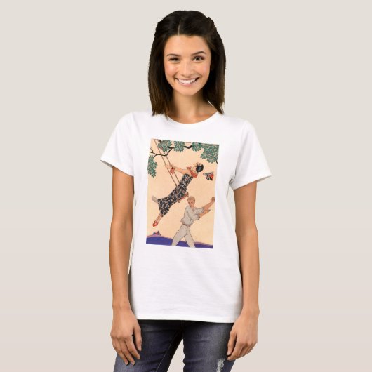  Art Deco Love, The Swing by George Barbier T-shirt (Voorkant volledig)