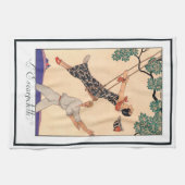 Art Deco Love, The Swing by George Barbier Theedoek (Horizontaal)