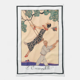  Art Deco Love, The Swing by George Barbier Theedoek