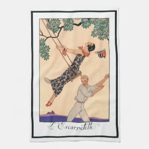 Art Deco Love, The Swing by George Barbier Theedoek
